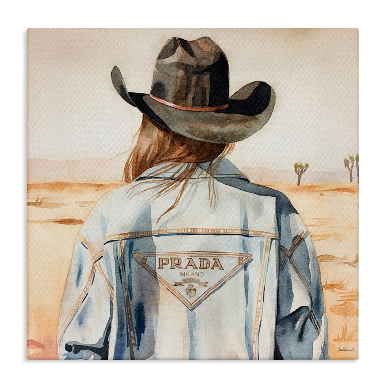 Stupell Industries Glam Desert Cowgirl Canvas Wall Art Design by Amanda Greenwood